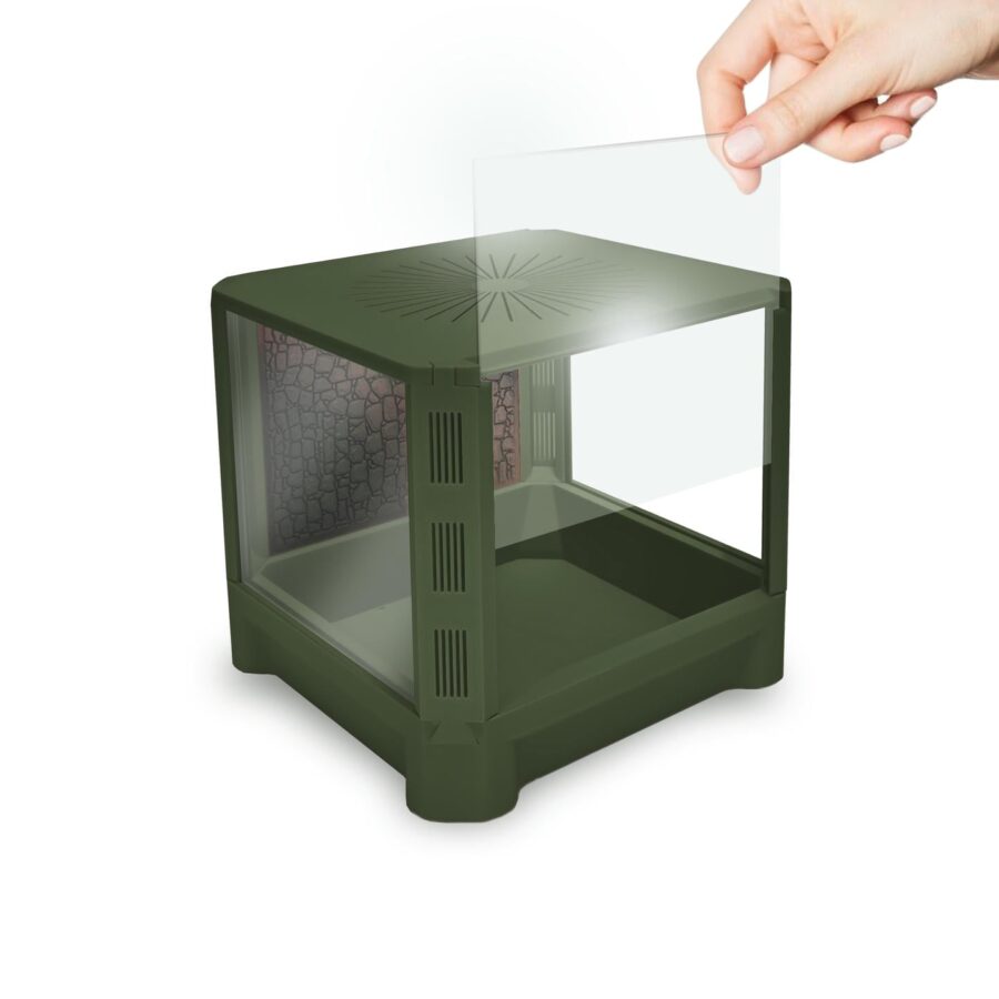 Terrarium Terradise 15x15x15cm - Zielone. Otwarcie w formie gilotyny